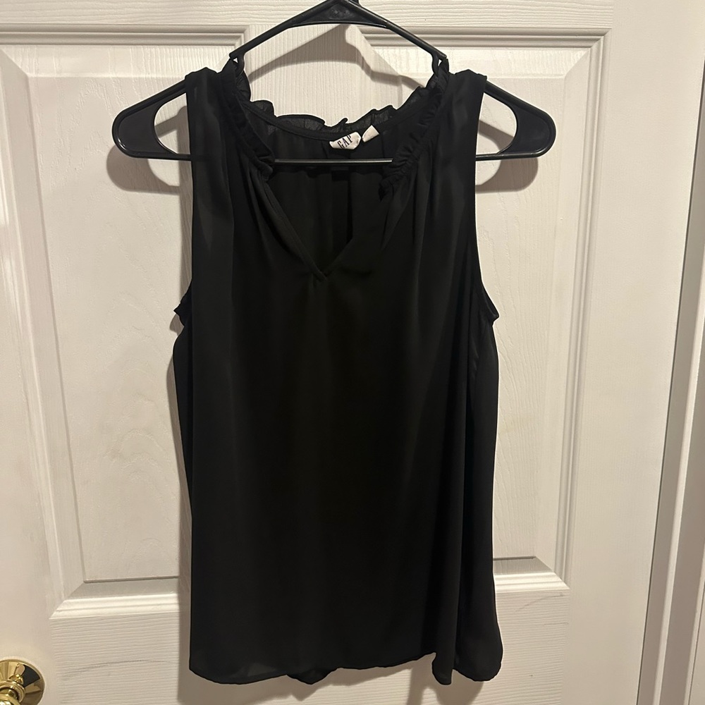 Breezy Light Ruffle Tank Top Black π - Picture 5 of 8